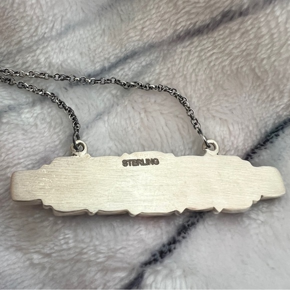 ❤️ Red Rose Pink Dahlia Sterling Southwestern Pendant Necklace 18+2” 13.5 gms - Picture 3 of 10